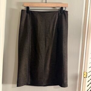Liverpool Los Angeles Elegant Brown Pencil Skirt w Elastic Waist